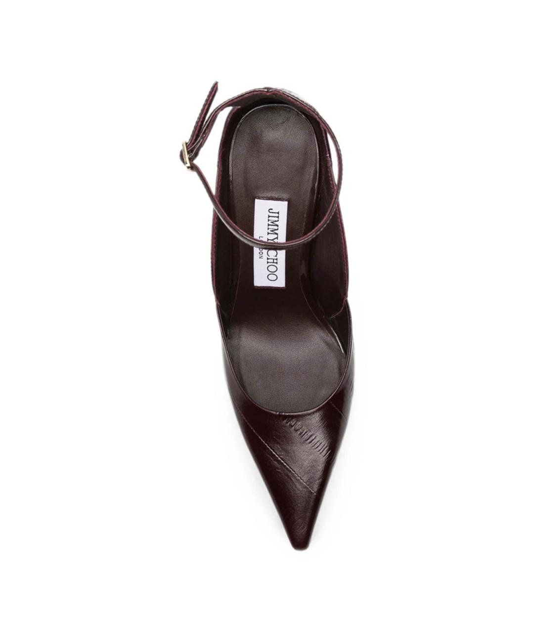 JIMMY CHOO Бордовые кожаные туфли, фото 3