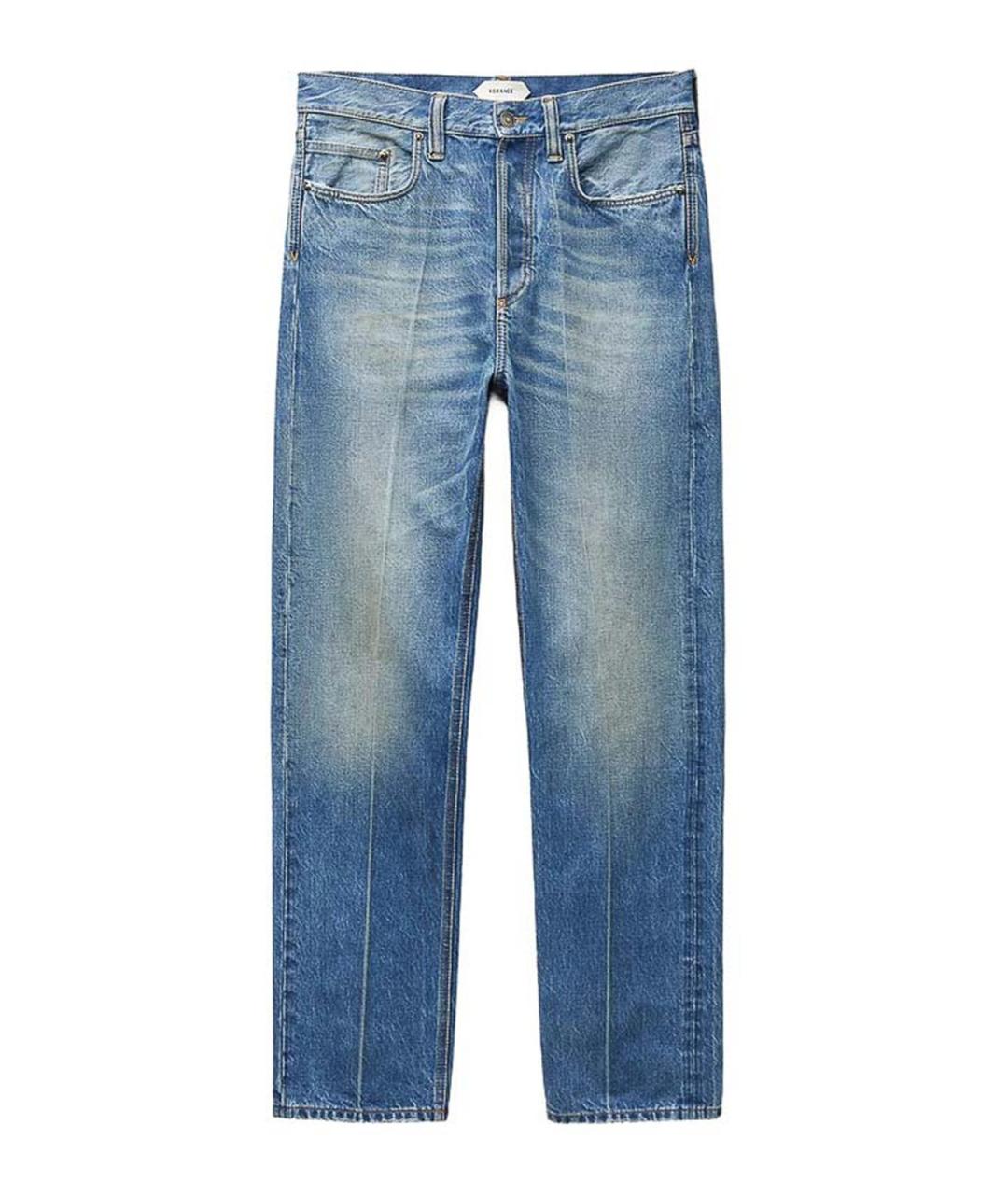 VERSACE Голубые хлопковые прямые джинсы, фото 1