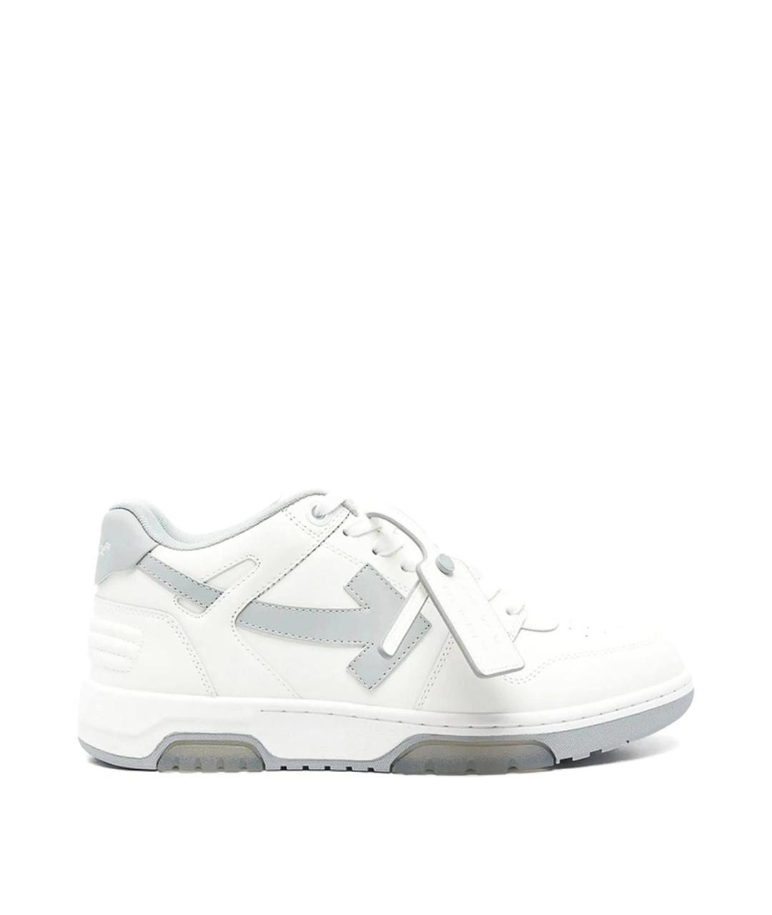 OFF-WHITE Белые кожаные низкие кроссовки / кеды, фото 1