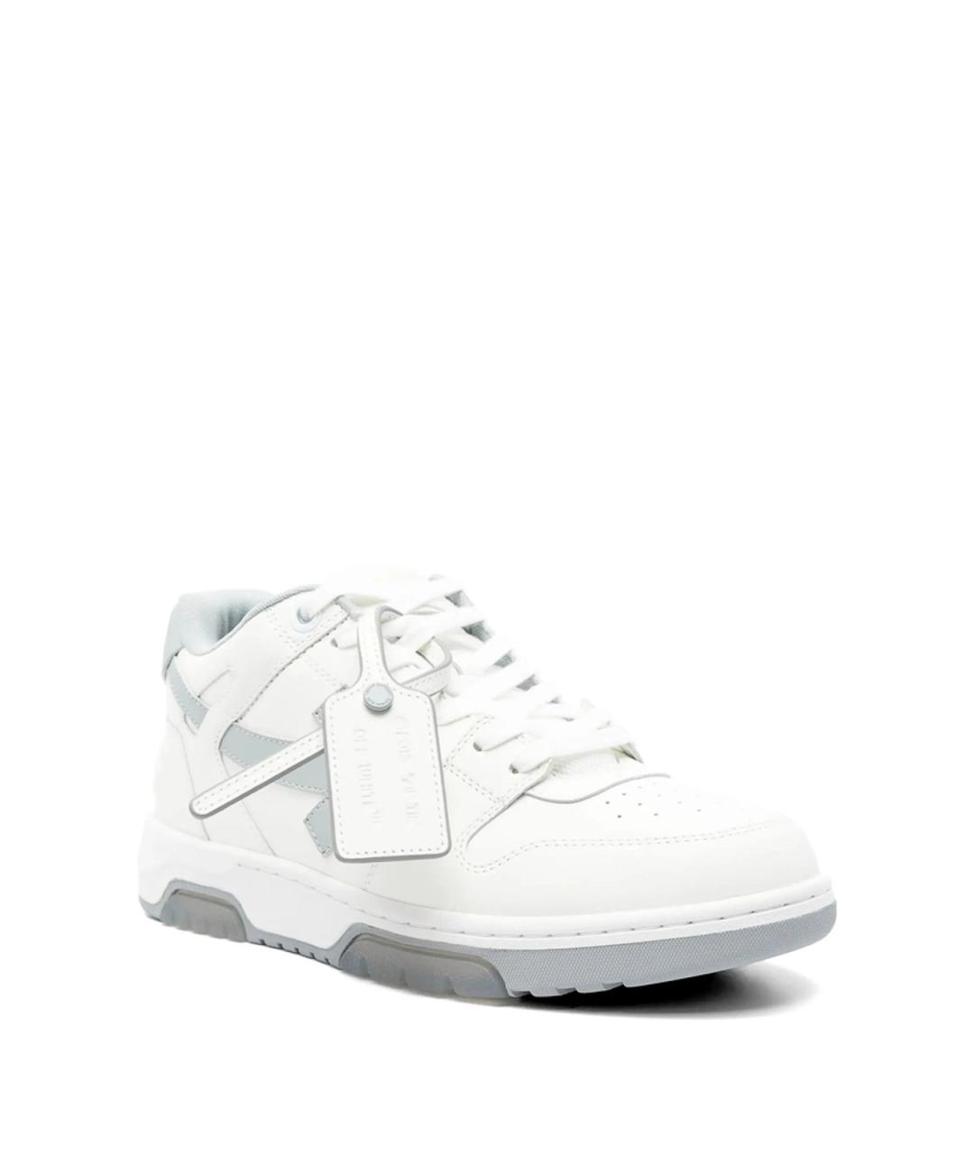 OFF-WHITE Белые кожаные низкие кроссовки / кеды, фото 2