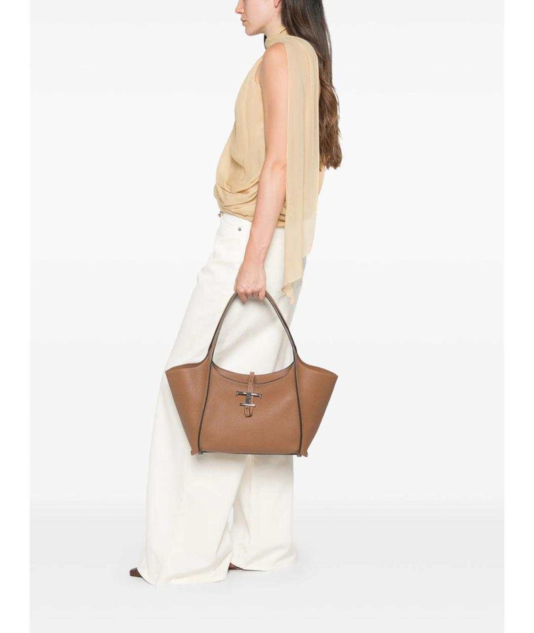 TOD'S Коричневая кожаная сумка через плечо, фото 4