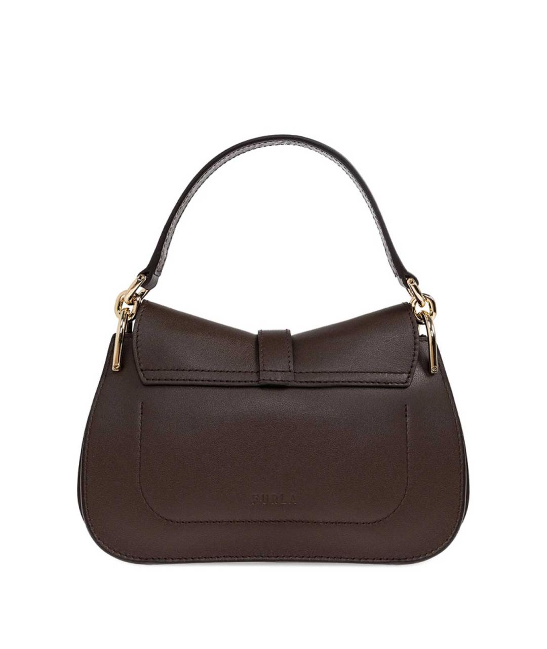 FURLA Коричневая кожаная сумка через плечо, фото 2