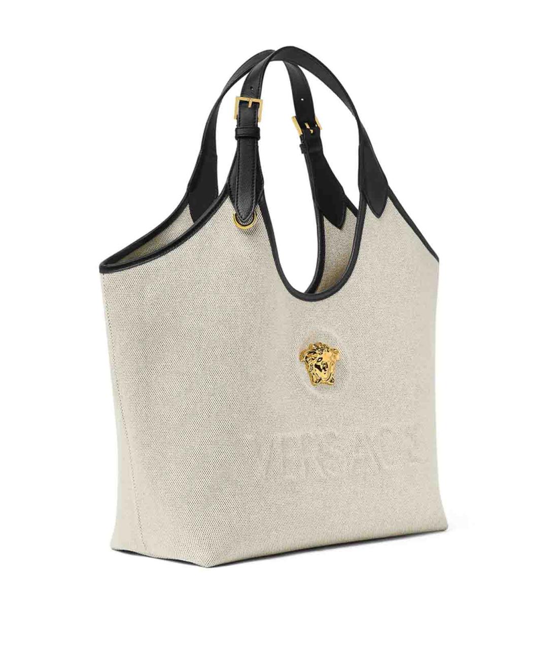 VERSACE Бежевая сумка тоут из канвы, фото 4