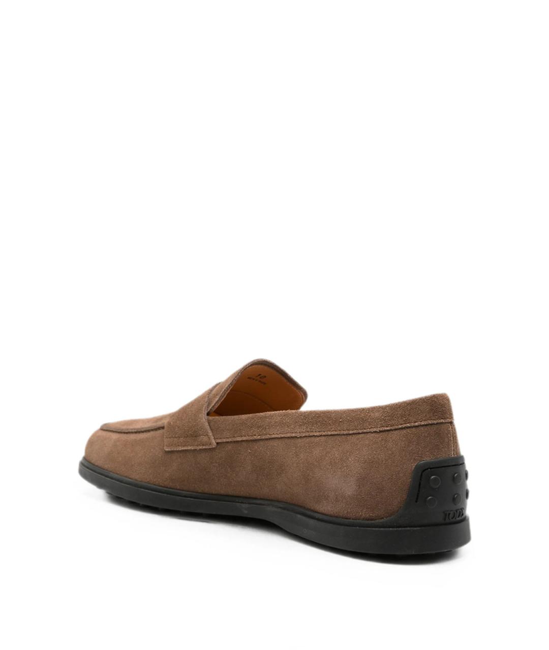 TOD'S Коричневые замшевые лоферы, фото 2