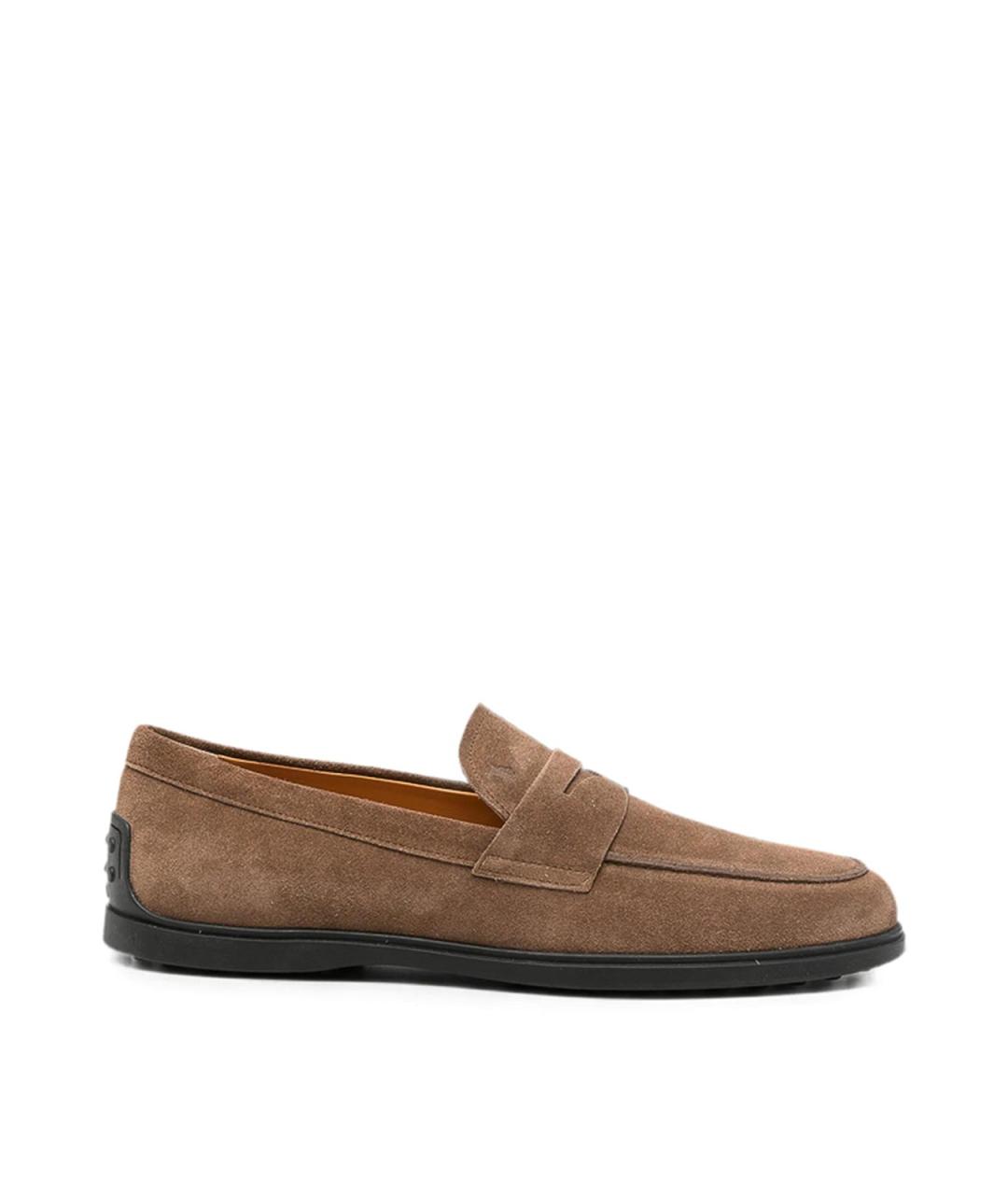 TOD'S Коричневые замшевые лоферы, фото 1