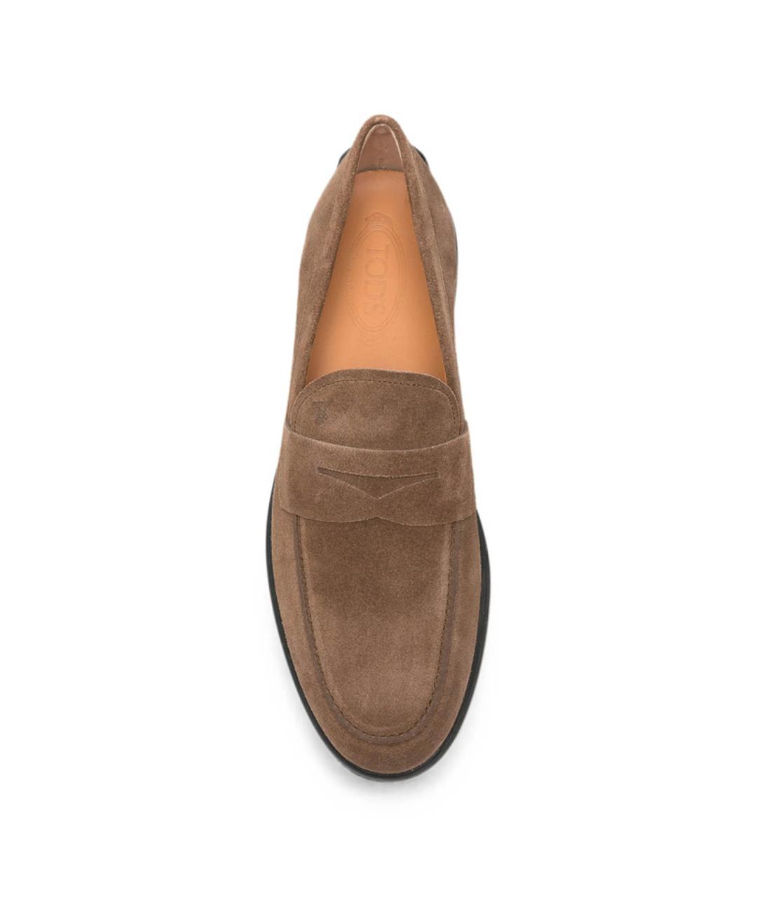 TOD'S Коричневые замшевые лоферы, фото 4