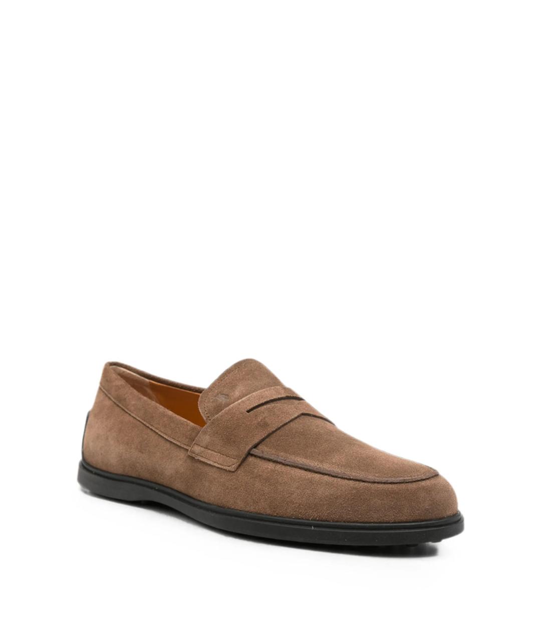 TOD'S Коричневые замшевые лоферы, фото 3