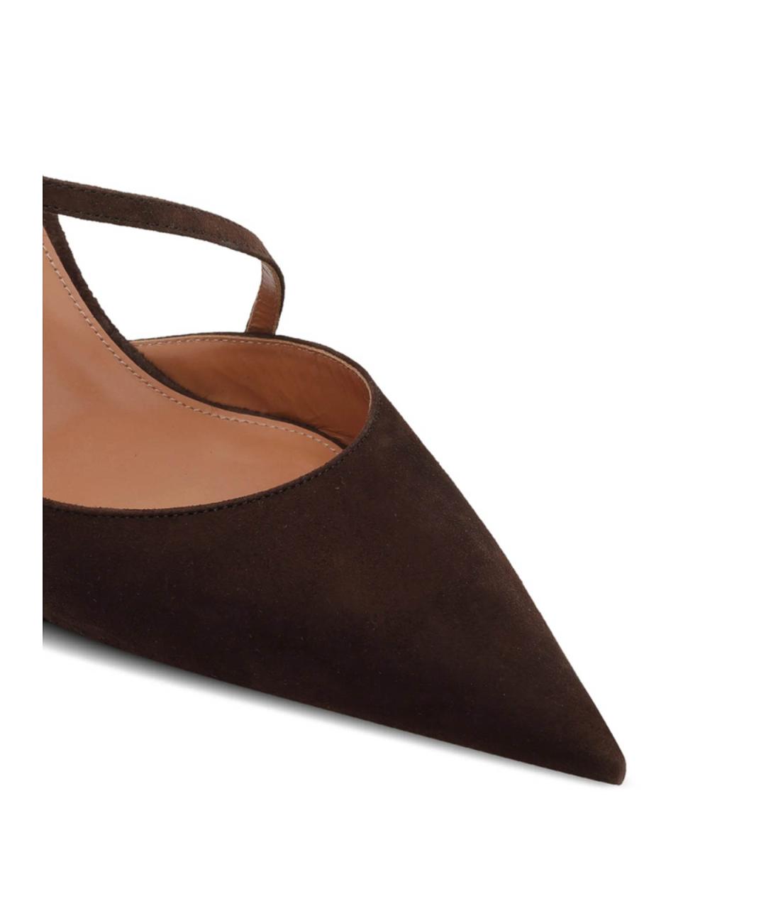 AQUAZZURA Коричневые замшевые туфли, фото 4
