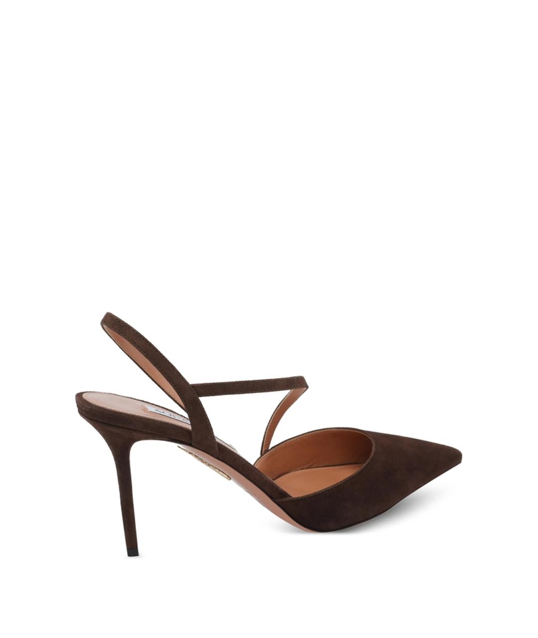 AQUAZZURA Коричневые замшевые туфли, фото 2