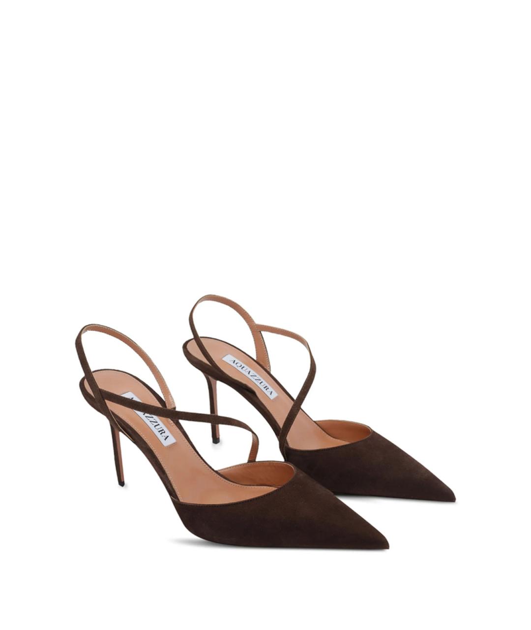 AQUAZZURA Коричневые замшевые туфли, фото 3