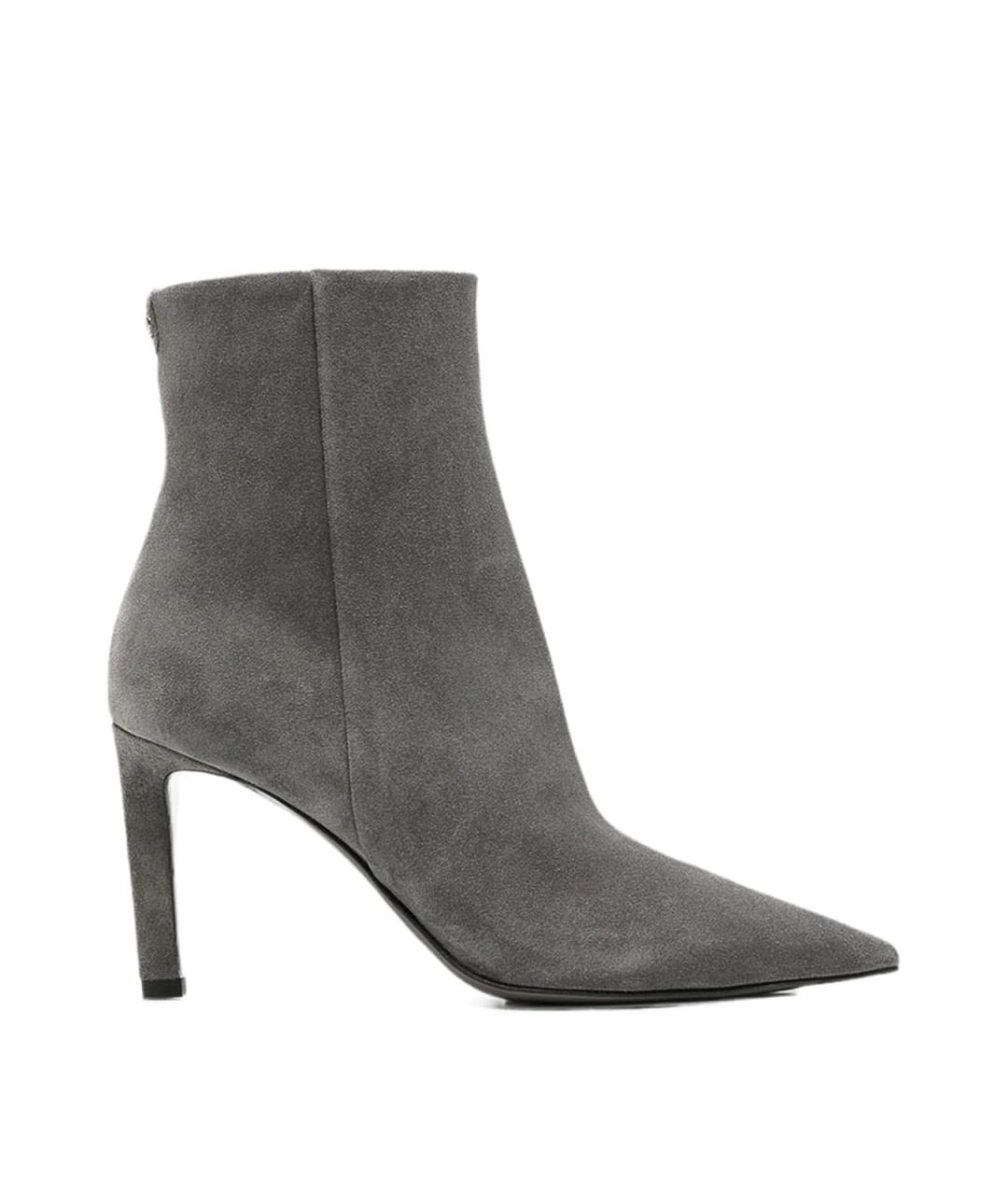 JIMMY CHOO Серые замшевые ботильоны, фото 1