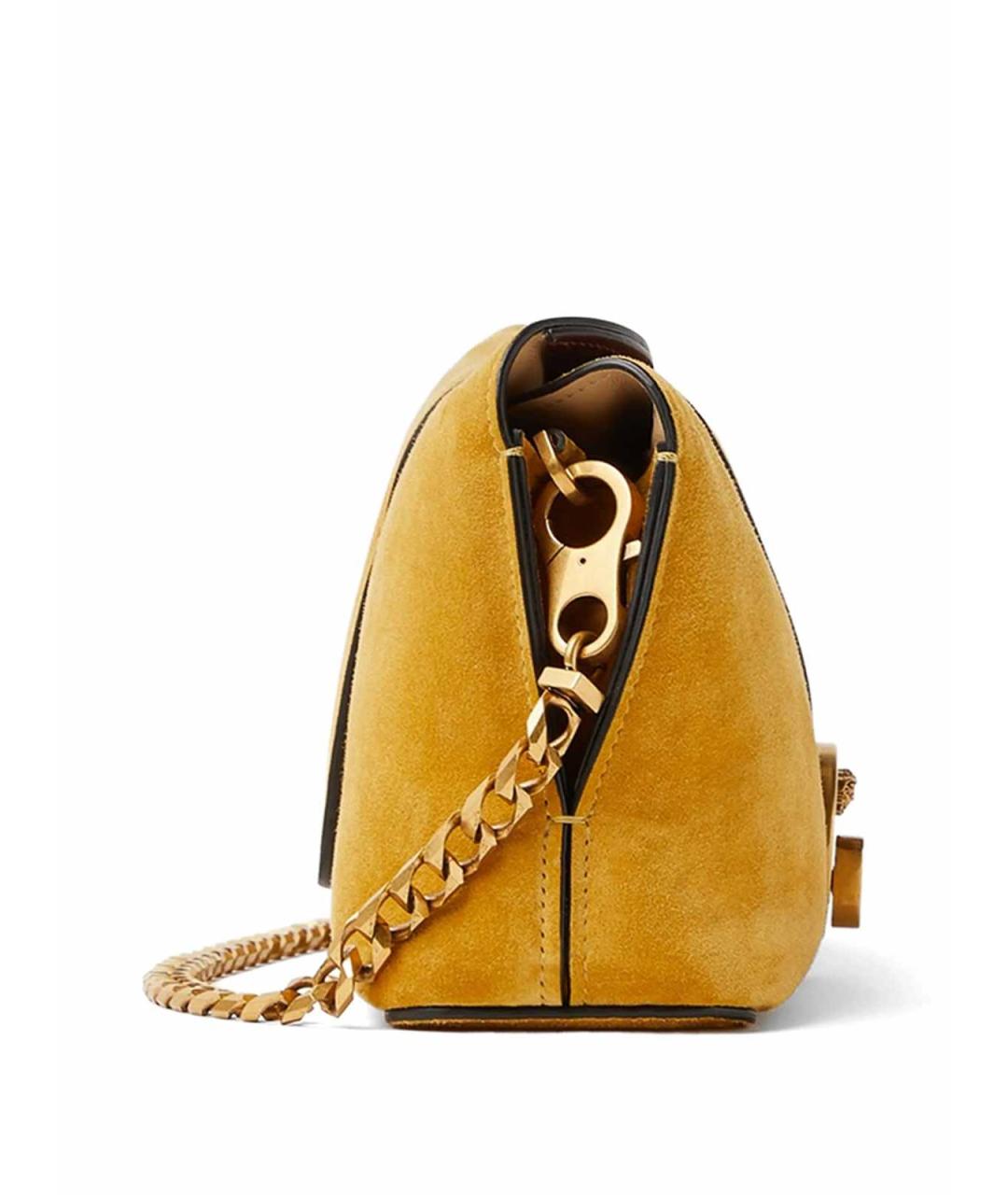 VERSACE Горчичная замшевая сумка через плечо, фото 3