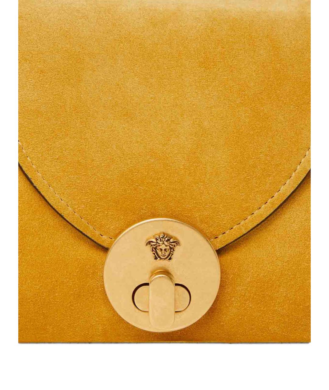 VERSACE Горчичная замшевая сумка через плечо, фото 6