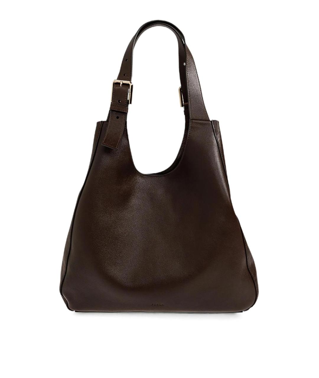 FURLA Коричневая кожаная сумка через плечо, фото 1