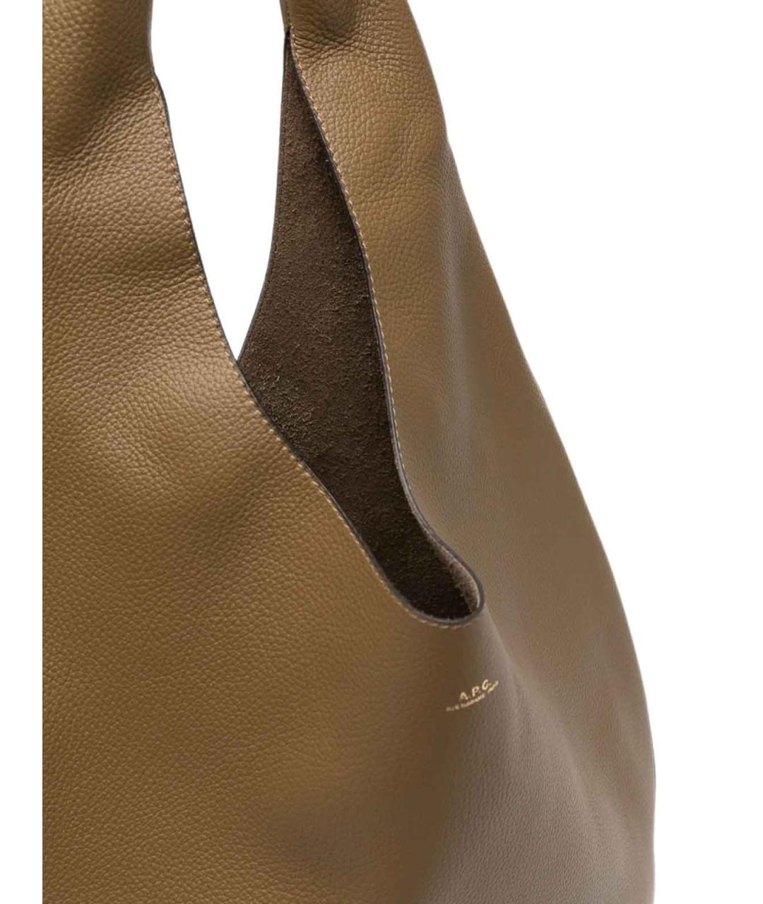 A.P.C. Коричневая кожаная сумка тоут, фото 4