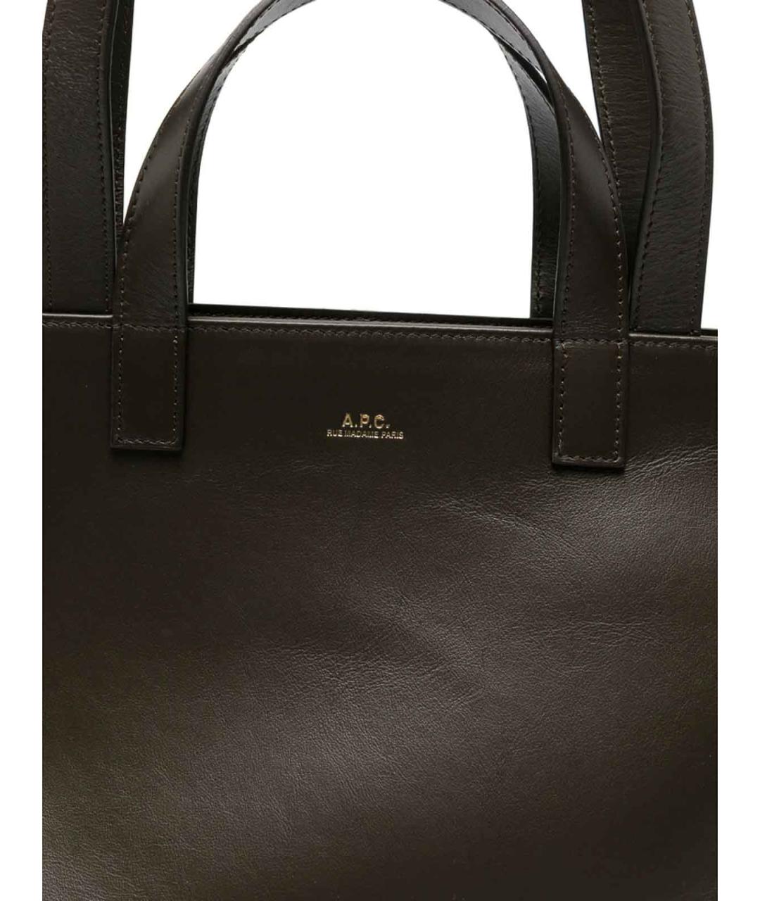 A.P.C. Коричневая кожаная сумка тоут, фото 5