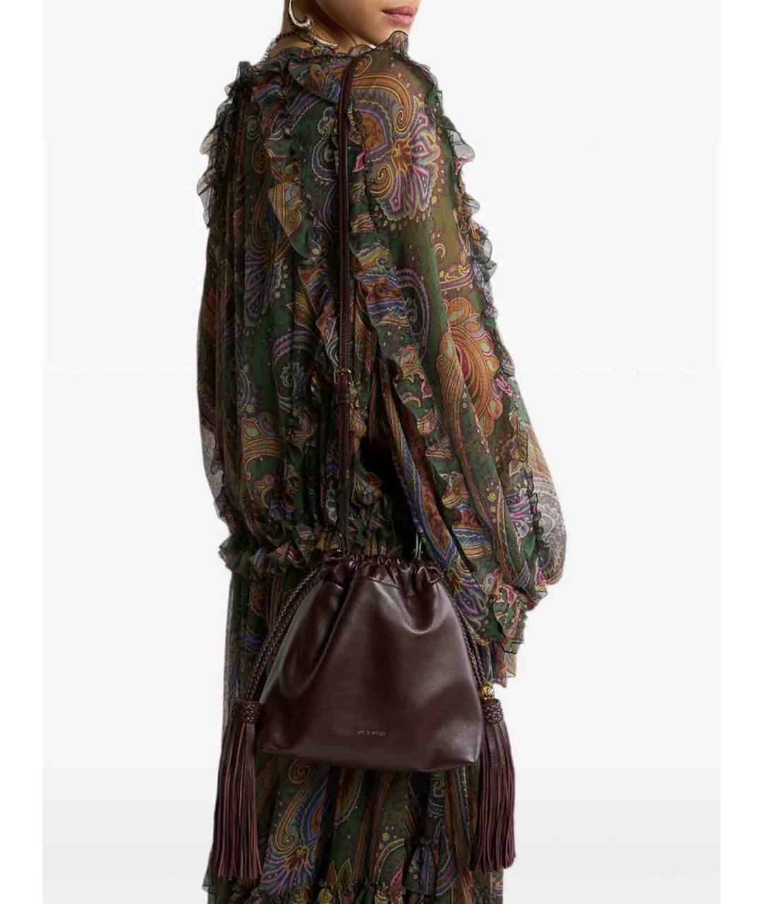 ETRO Бордовая кожаная сумка через плечо, фото 2