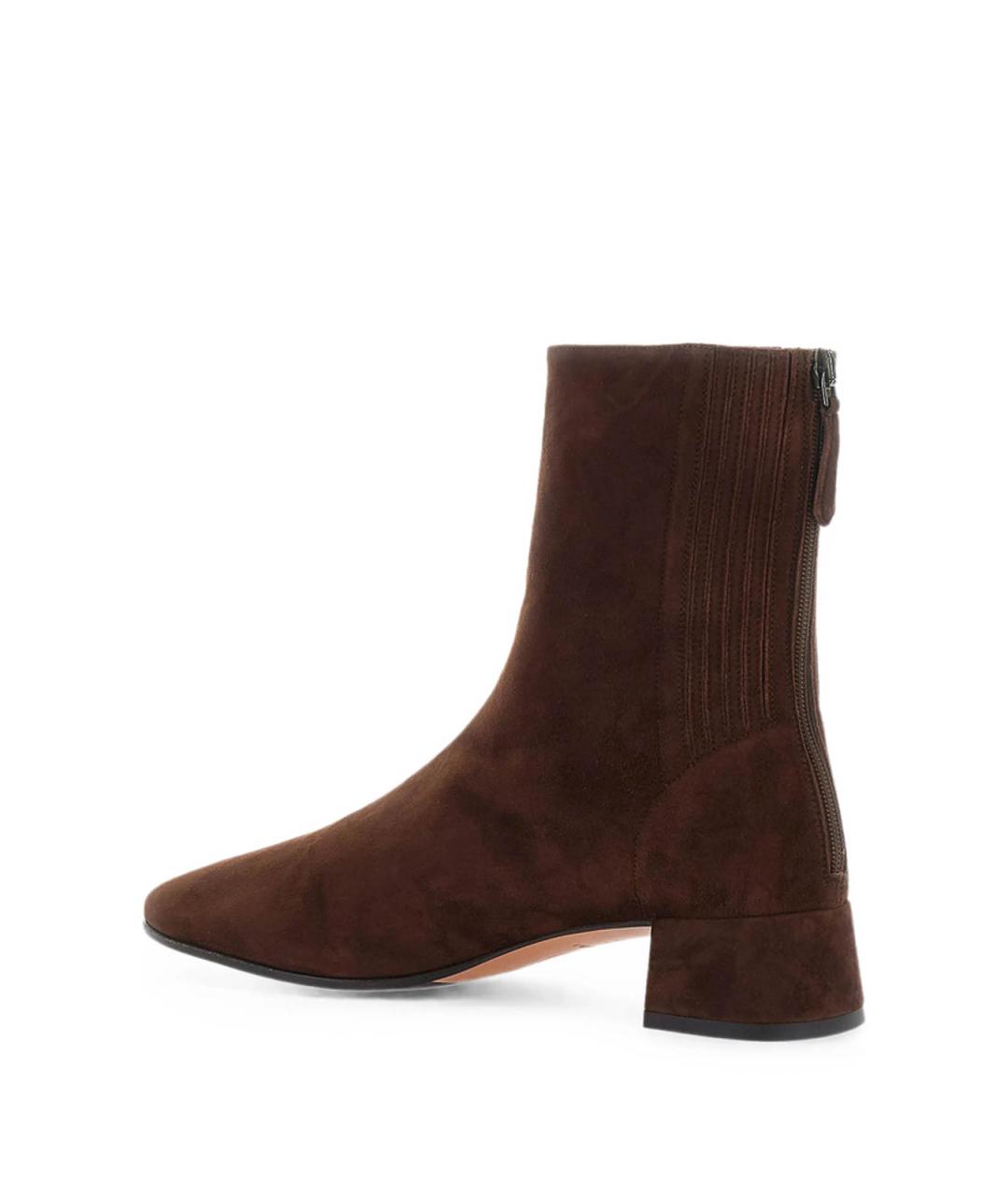 AQUAZZURA Коричневые замшевые ботильоны, фото 2