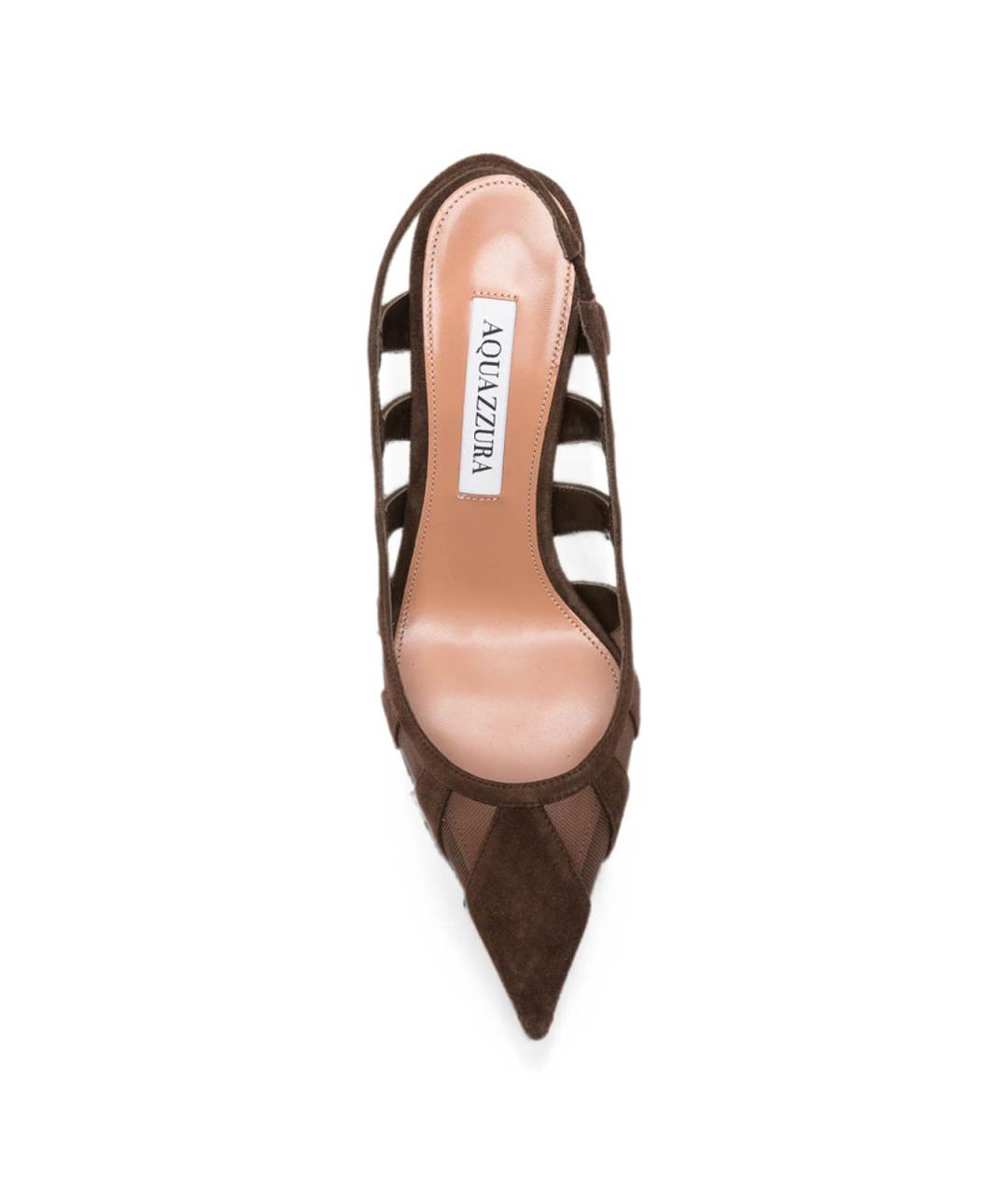 AQUAZZURA Коричневые замшевые туфли, фото 4