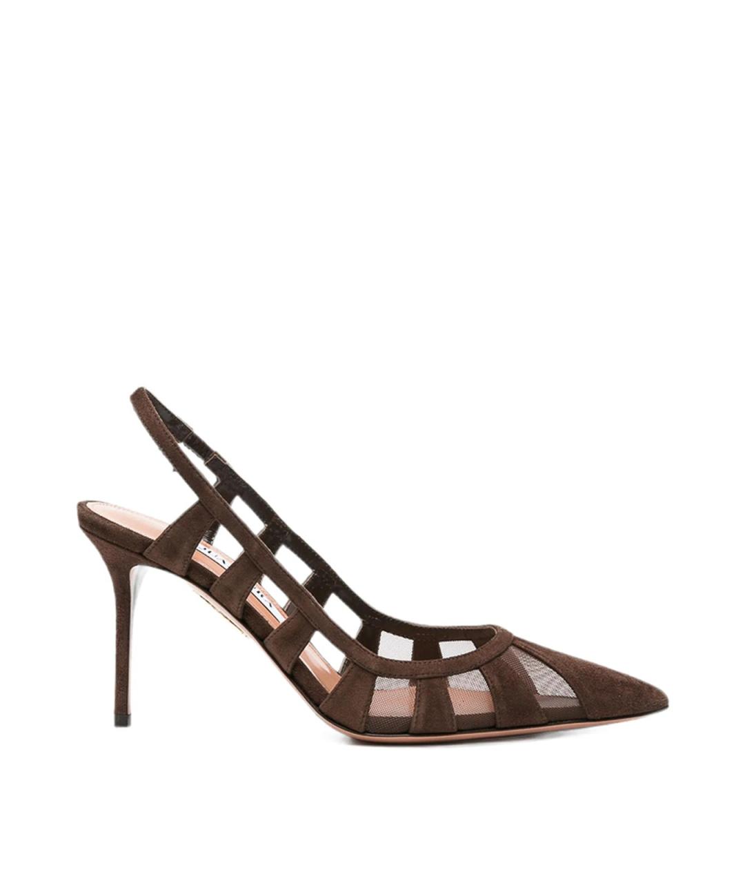 AQUAZZURA Коричневые замшевые туфли, фото 1
