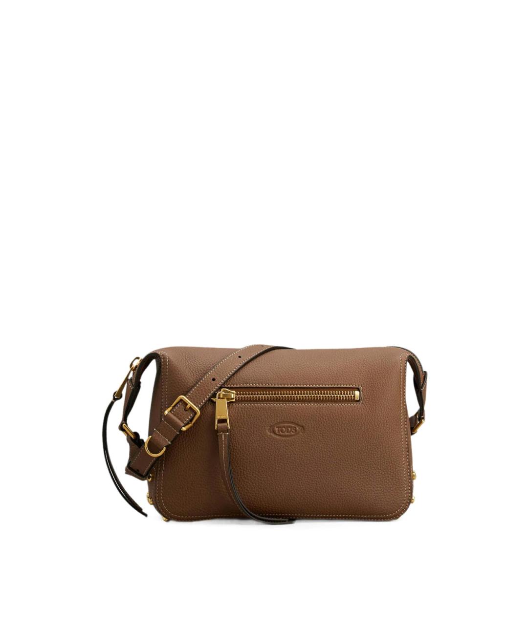 TOD'S Коричневая кожаная сумка через плечо, фото 1