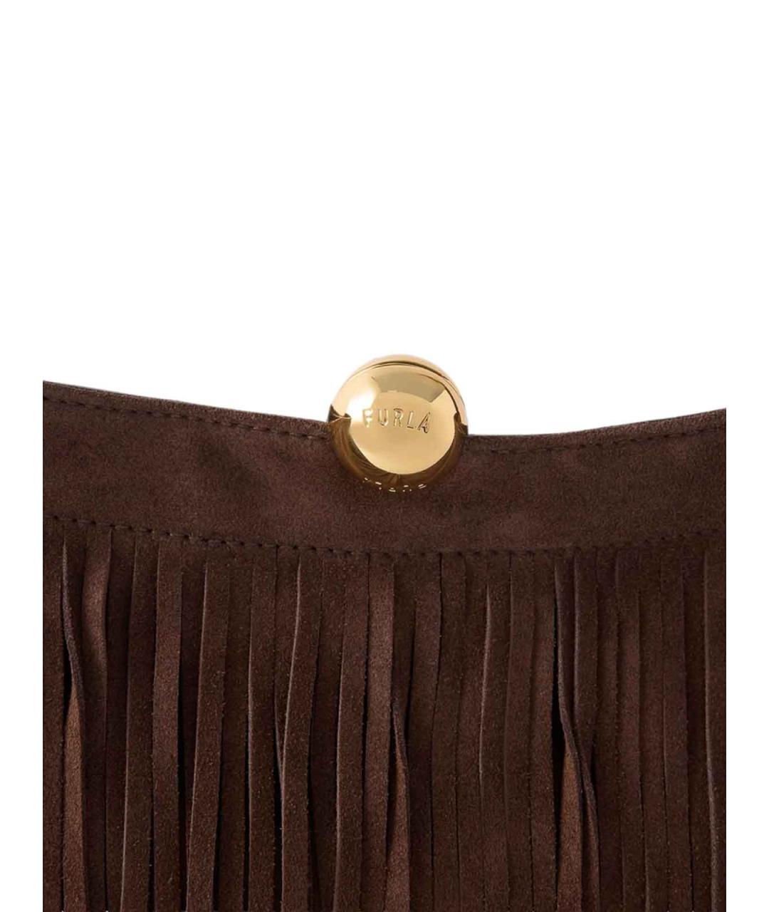 FURLA Коричневая замшевая сумка через плечо, фото 2