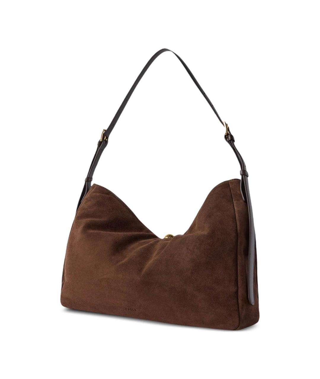 FURLA Коричневая замшевая сумка через плечо, фото 4