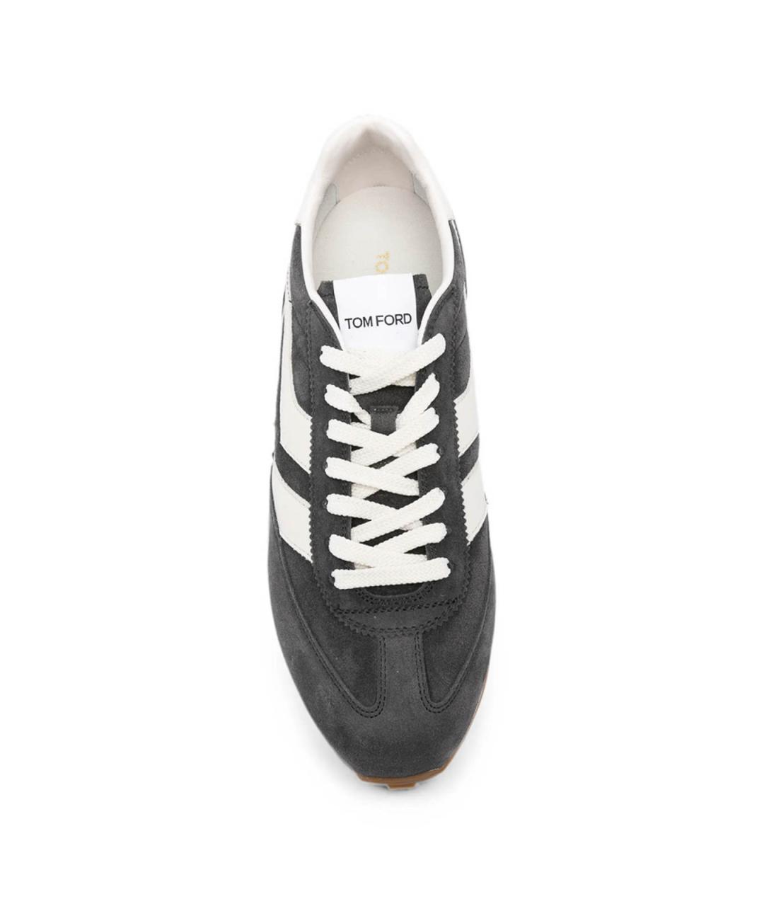 TOM FORD Серые замшевые низкие кроссовки / кеды, фото 2