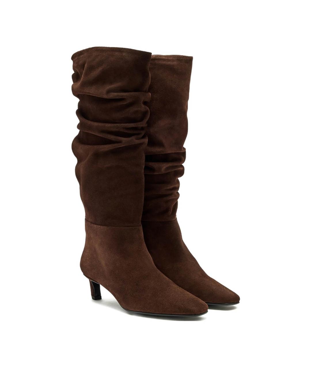 ALOHAS Коричневые замшевые сапоги, фото 3