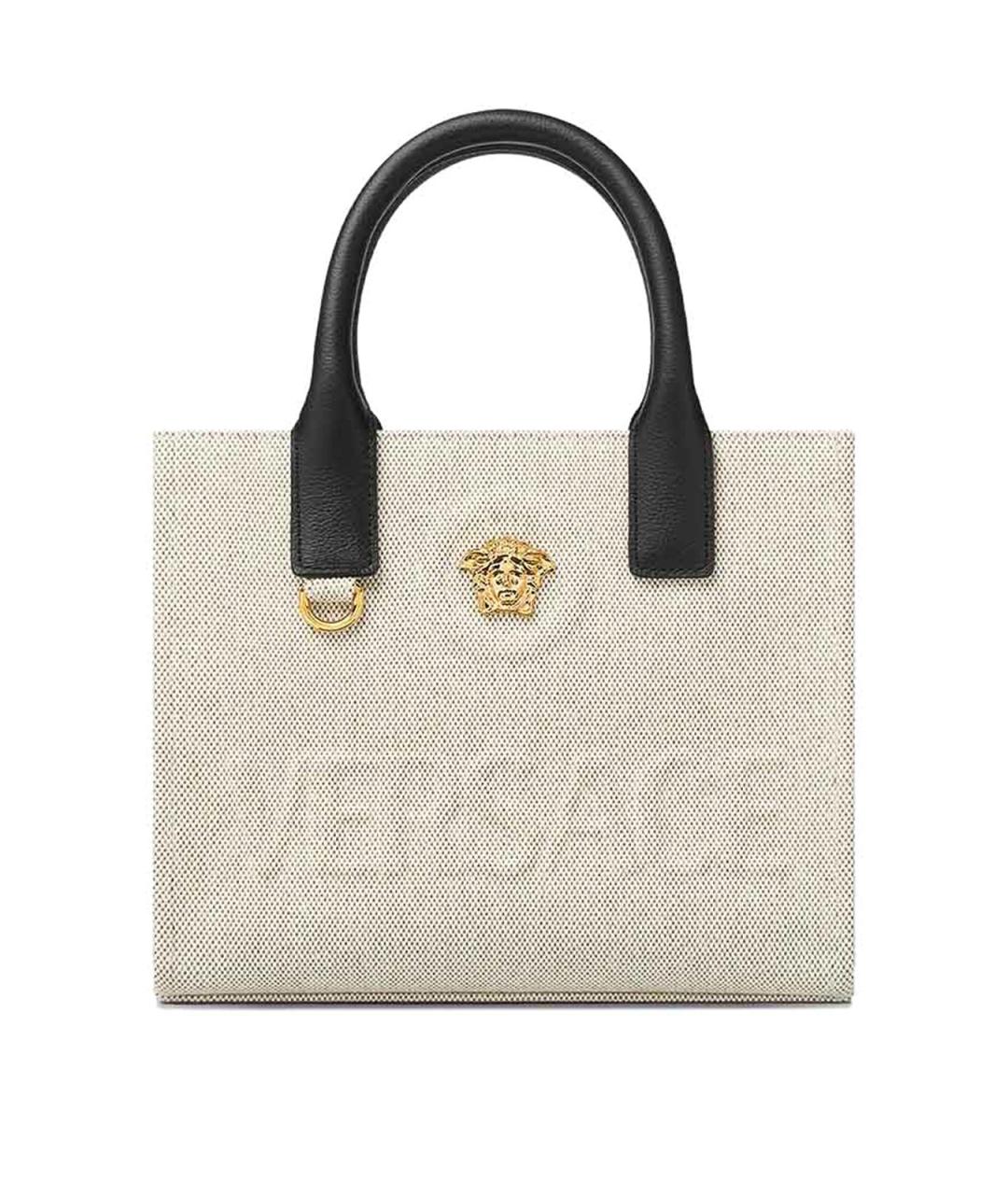 VERSACE Бежевая тканевая сумка тоут, фото 1