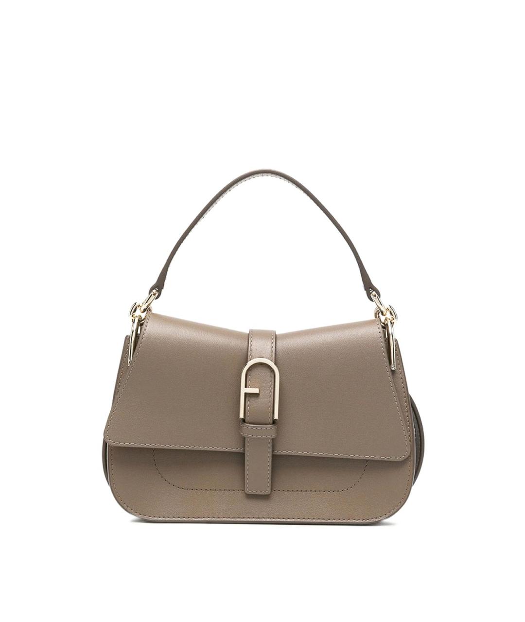 FURLA Коричневая кожаная сумка через плечо, фото 1