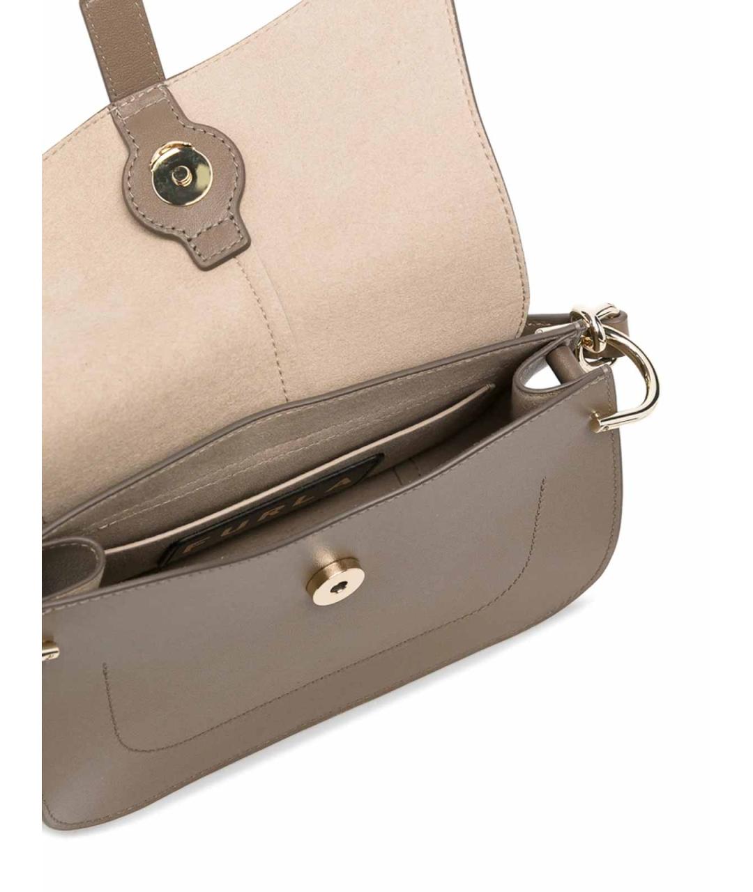 FURLA Коричневая кожаная сумка через плечо, фото 5