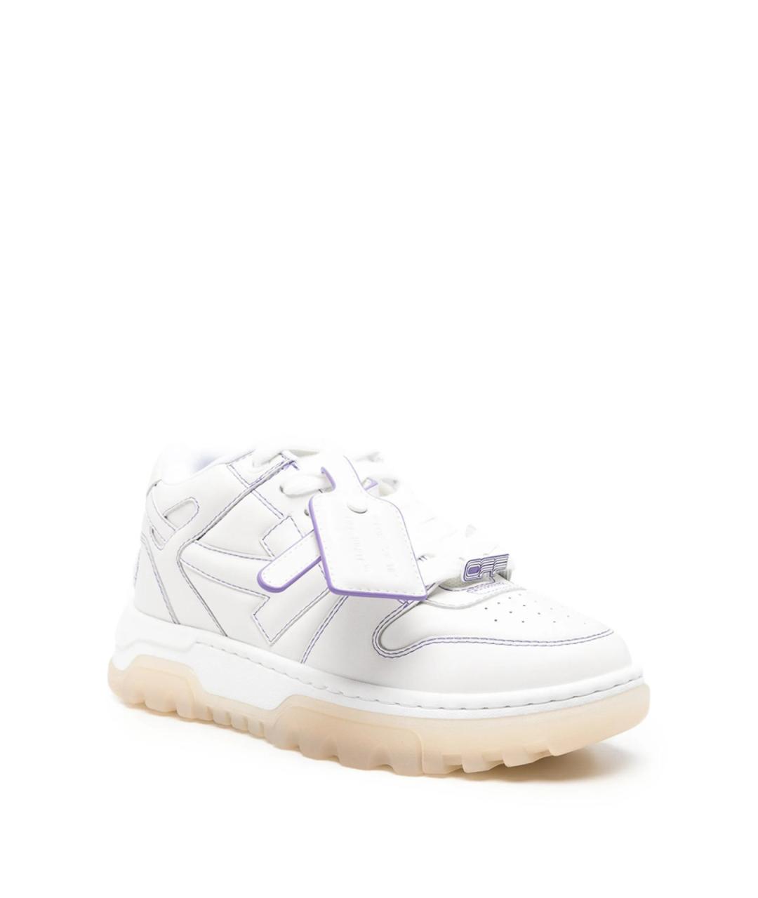 OFF-WHITE Белые кожаные низкие кроссовки / кеды, фото 3