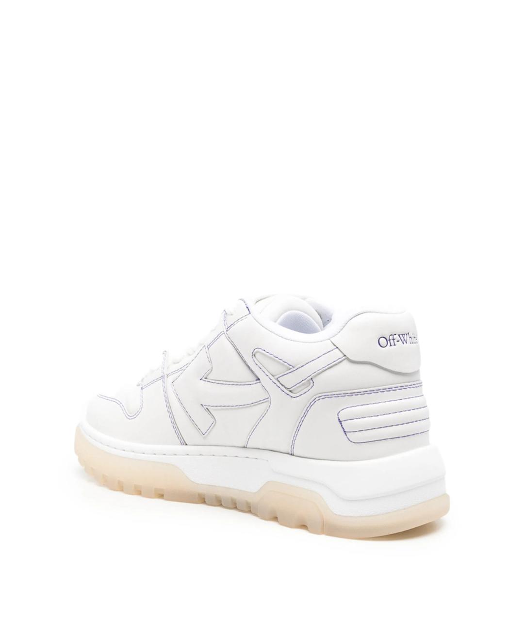 OFF-WHITE Белые кожаные низкие кроссовки / кеды, фото 2