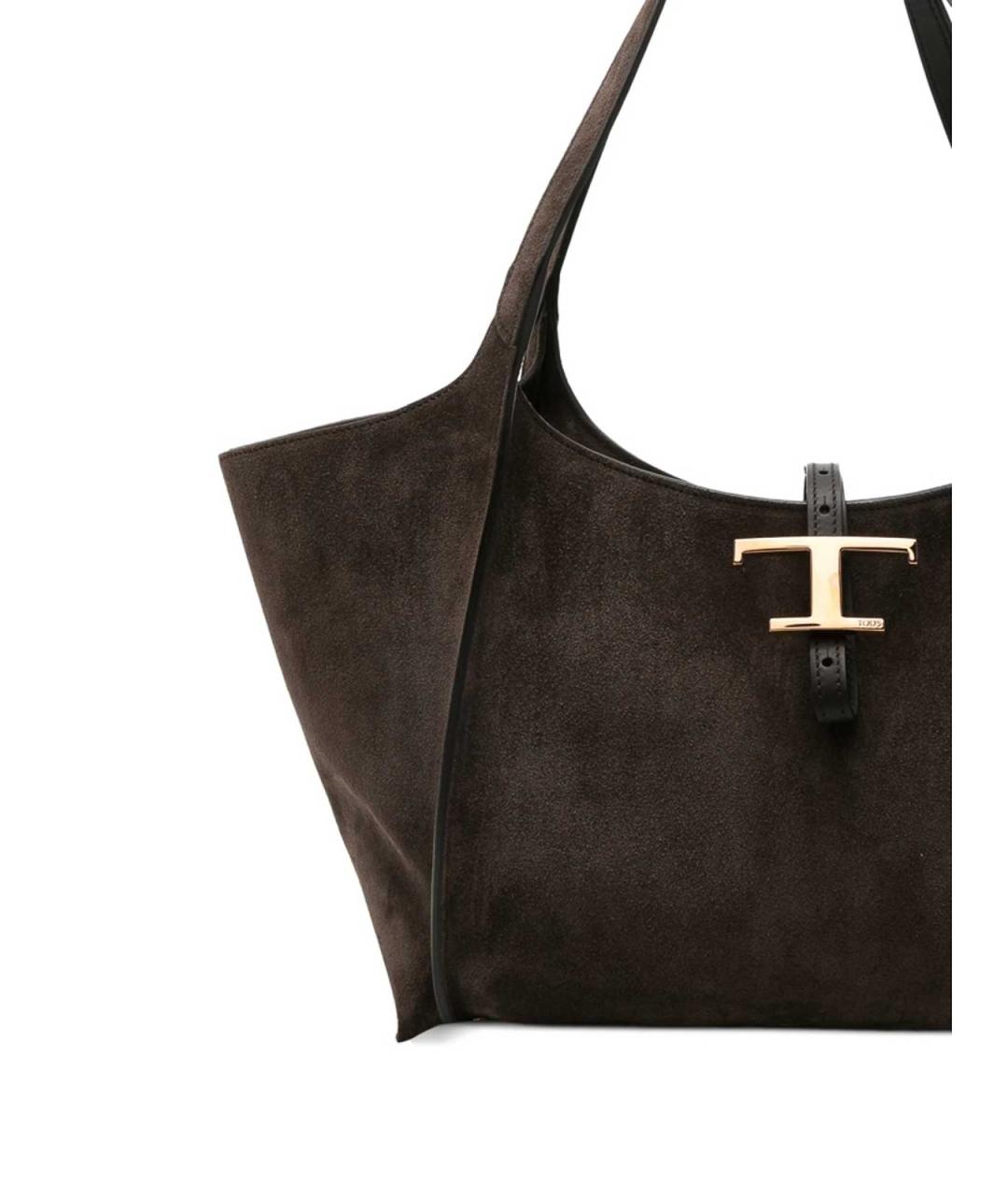 TOD'S Коричневая замшевая сумка тоут, фото 4