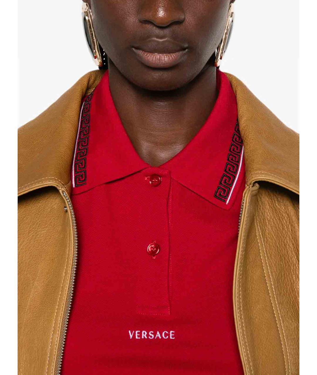 VERSACE Красная хлопковая футболка, фото 4