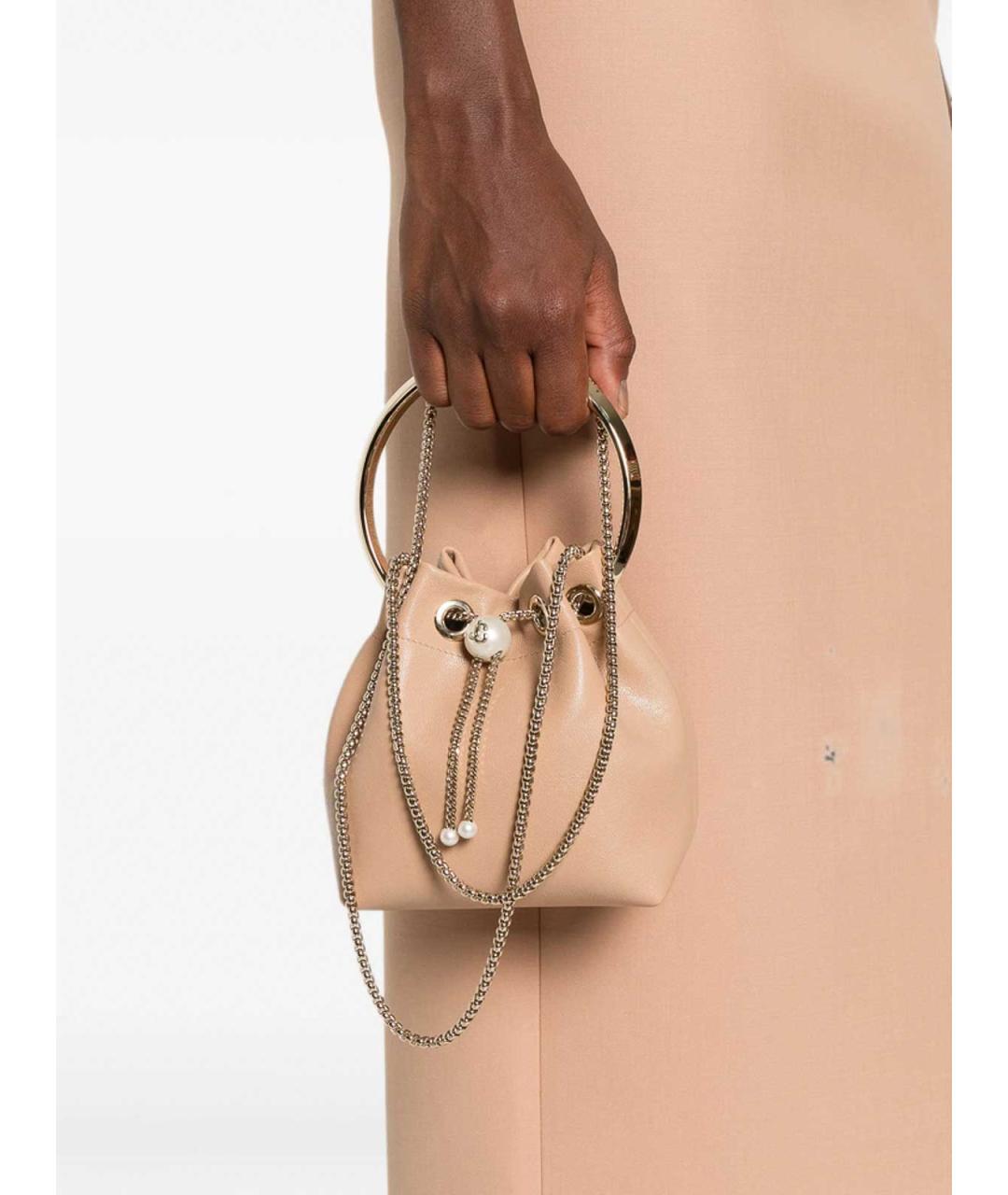 JIMMY CHOO Розовая кожаная сумка с короткими ручками, фото 3