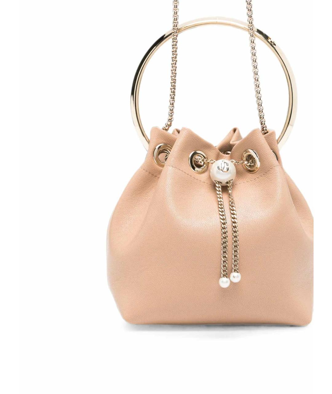 JIMMY CHOO Розовая кожаная сумка с короткими ручками, фото 4
