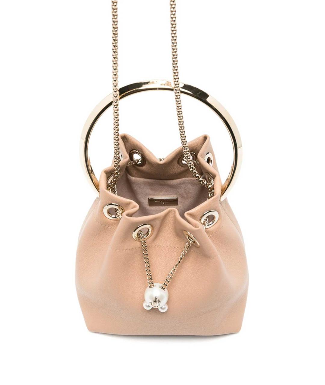 JIMMY CHOO Розовая кожаная сумка с короткими ручками, фото 5