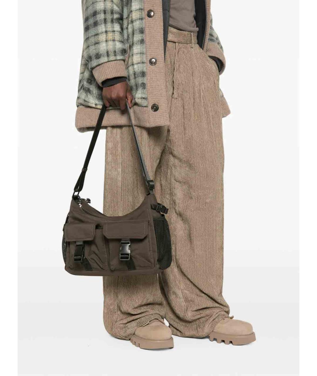 A.P.C. Коричневая тканевая сумка на плечо, фото 2