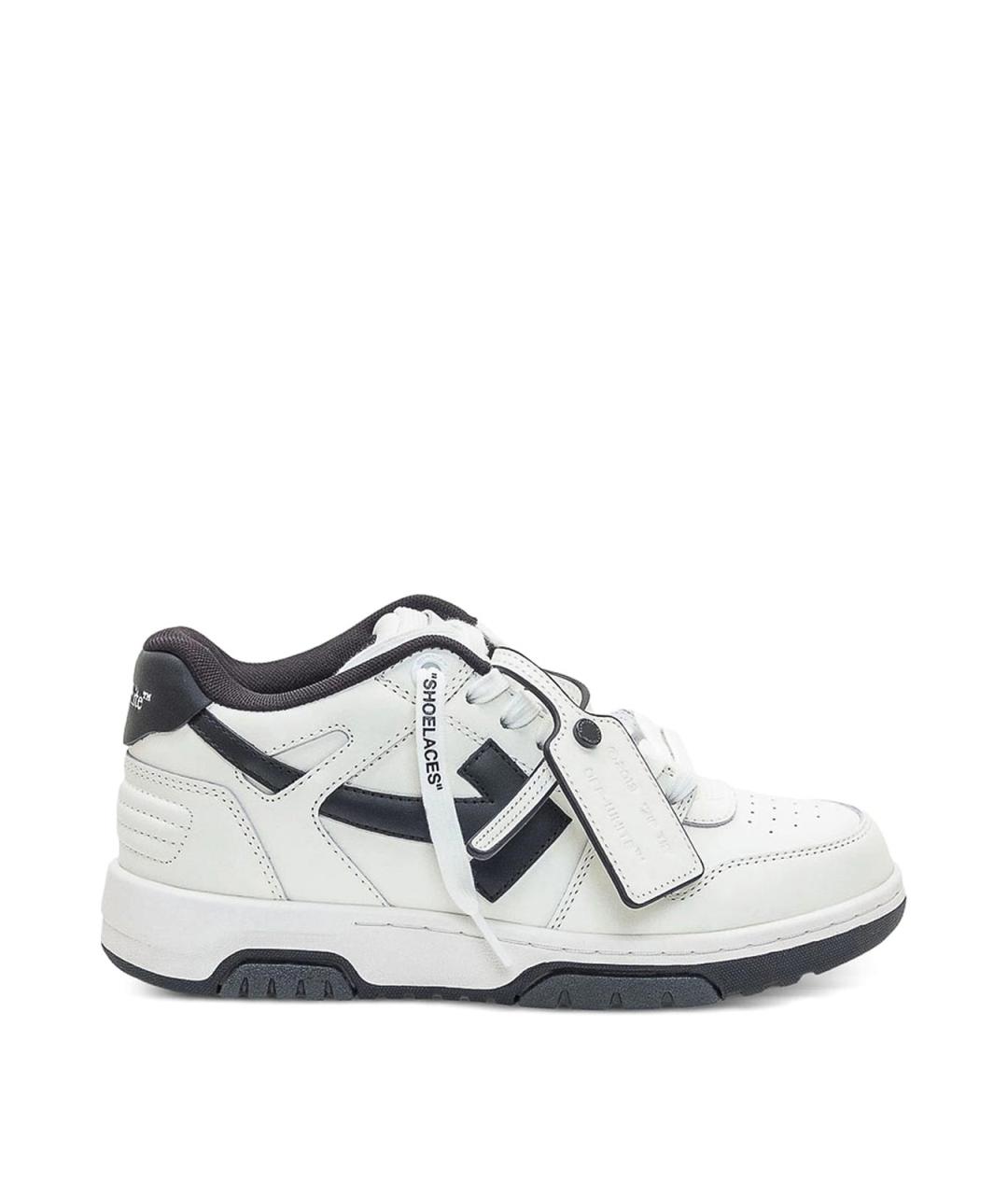 OFF-WHITE Белые кожаные кроссовки, фото 1