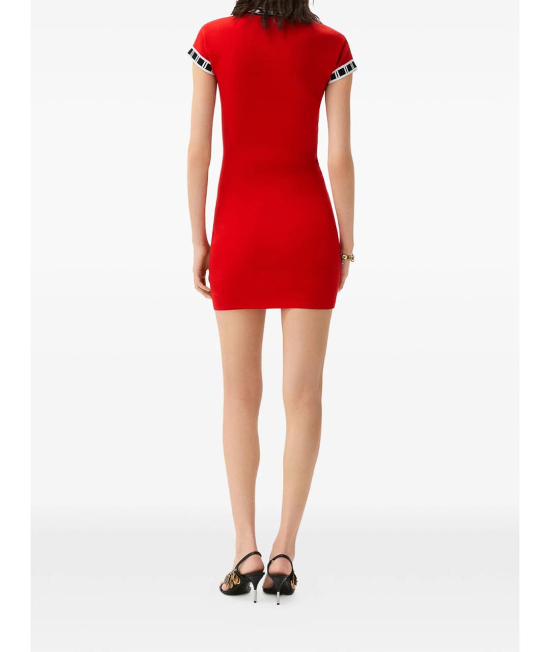 VERSACE Красное хлопковое повседневное платье, фото 3