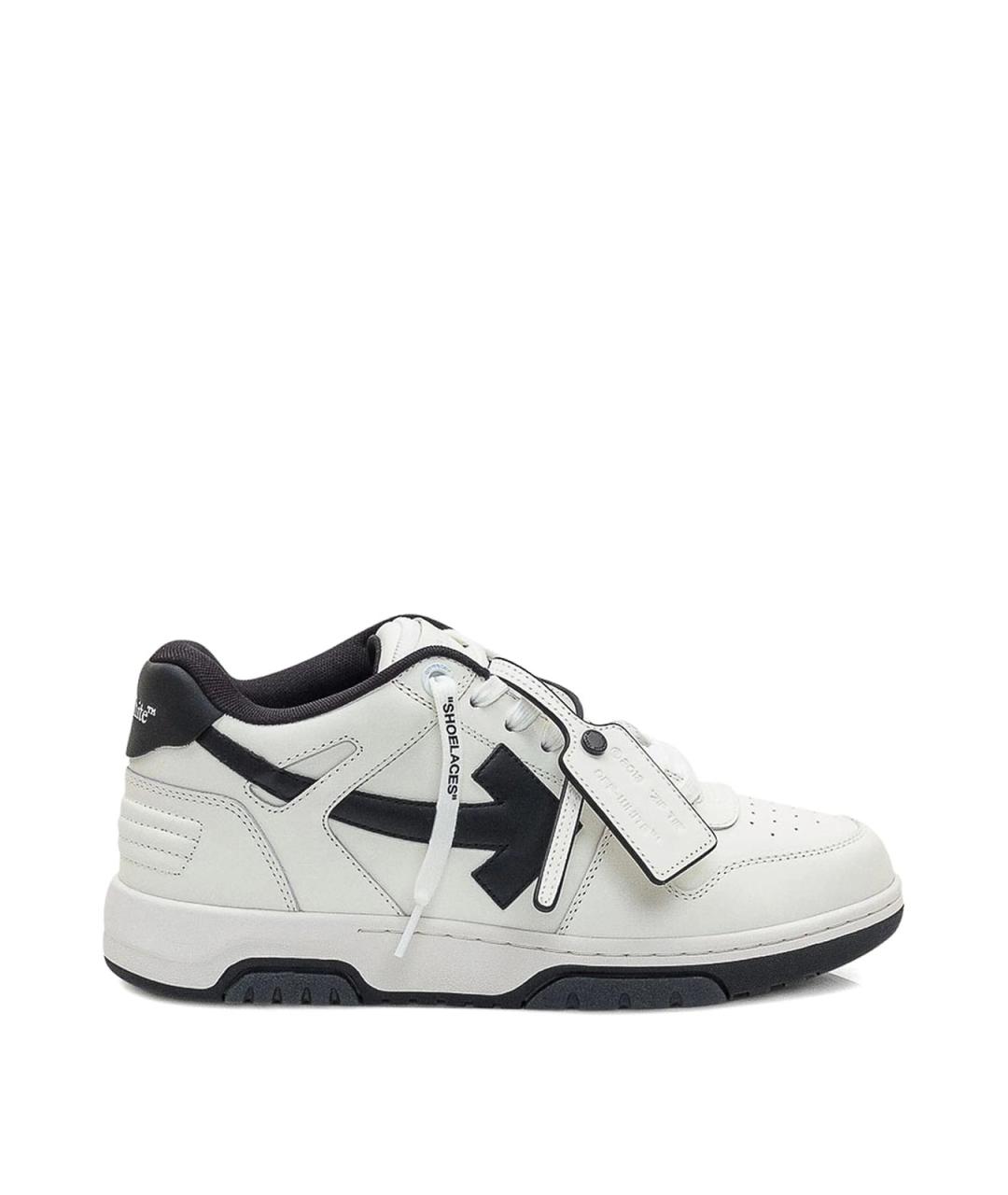 OFF-WHITE Белые кожаные низкие кроссовки / кеды, фото 1