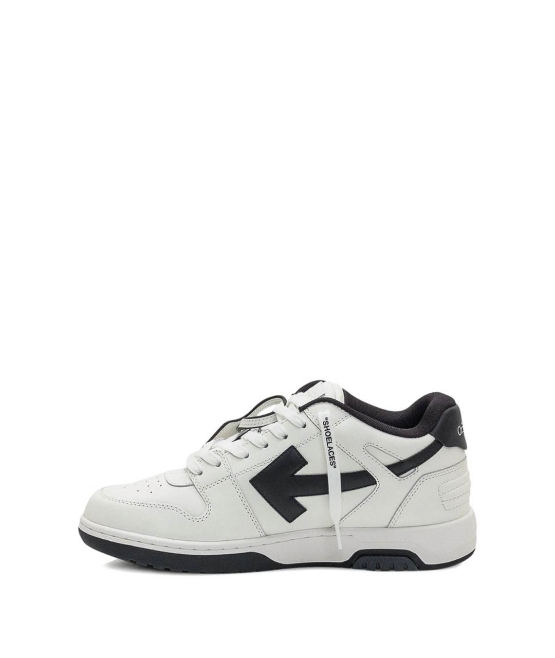 OFF-WHITE Белые кожаные низкие кроссовки / кеды, фото 3