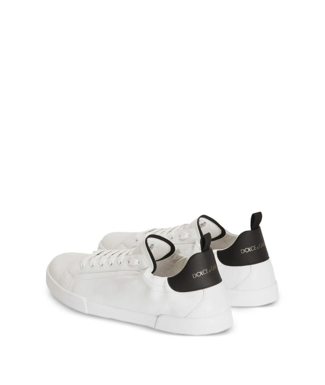 DOLCE&GABBANA Белые кожаные низкие кроссовки / кеды, фото 3