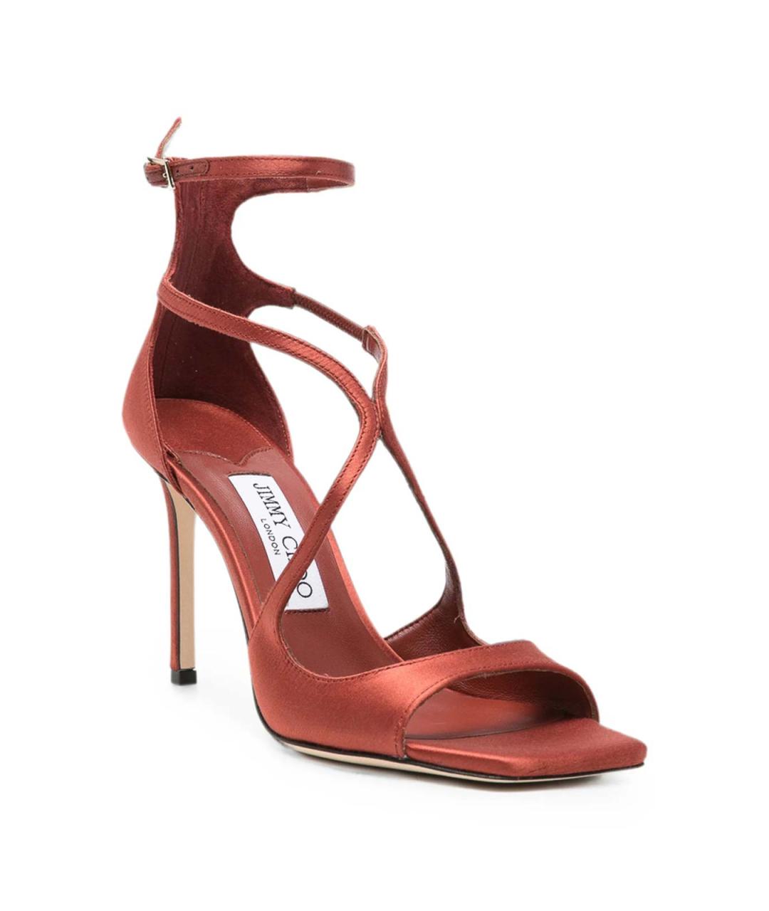 JIMMY CHOO Красные кожаные босоножки, фото 2