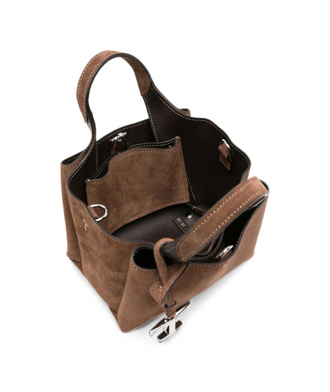TOD'S Коричневая замшевая сумка с короткими ручками, фото 2