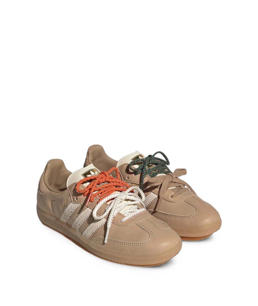 ADIDAS Бежевые кожаные низкие кроссовки / кеды, фото 2
