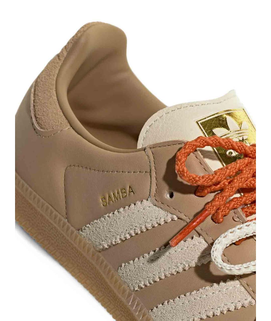 ADIDAS Бежевые кожаные низкие кроссовки / кеды, фото 5