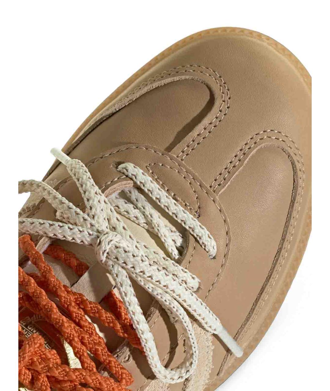 ADIDAS Бежевые кожаные низкие кроссовки / кеды, фото 4